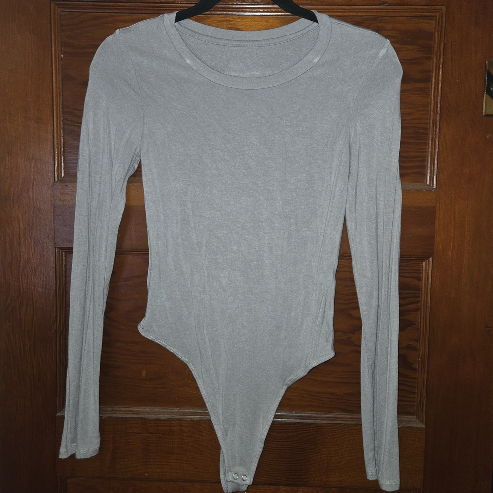 Vitality Gray Long Sleeve Bodysuit